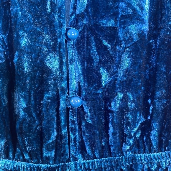 BeBop - Blue Velvet Short Long Sleeve Romper Size XS - Picture 10 of 10